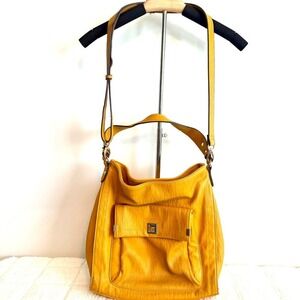 Jessica Simpson Yellow Shoulder Satchel Bag Boho Feminine Colorful Slouchy Basic